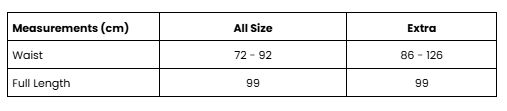 Size Guide Grey Drini Tenun Skirt
